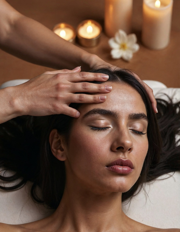 Soin du visage relaxant réalisé en institut chez Institut Douc’Heure